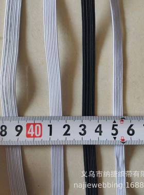 厂家现货0.4-1.0特2带3#黑色走OFB马带松紧扁平宽跑马松粗白紧带