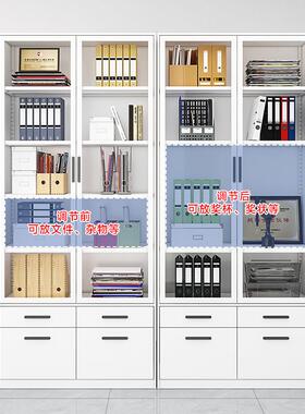 玻璃门钢制文件柜办公资纳料收XPW储物柜抽窄边书柜档屉案柜资料
