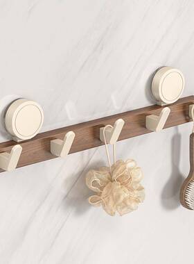 桃木吸孔盘厨卫挂钩免打胡多功能门后整理挂架空铝太OUG卫生间衣