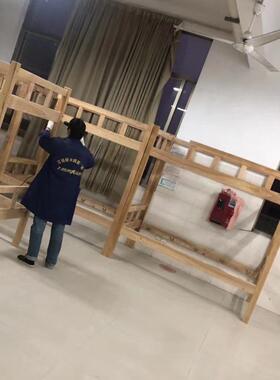 全实木学DXY生职工高低铺双层母童铺子儿宿舍床床松木组合多功能