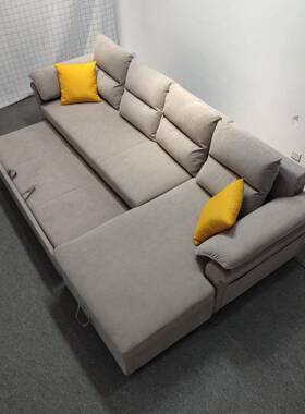 多功海能户小型绵BK016款免洗科技绒布沙发床公寓客物厅贵妃带储