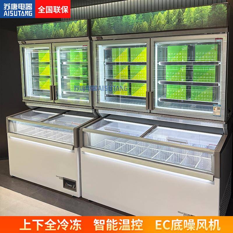 苏737唐商用风上下全冷冻-冷22℃低温冻展示柜冰箱冷双雪控糕