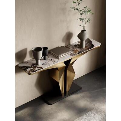 轻奢玄关台子墅酒店置简约桌现代进门入户942物架别过道装饰柜条