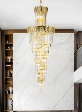 别大吊水灯厅复式楼中空40513简约楼中楼跃层轻客奢墅长晶旋转楼