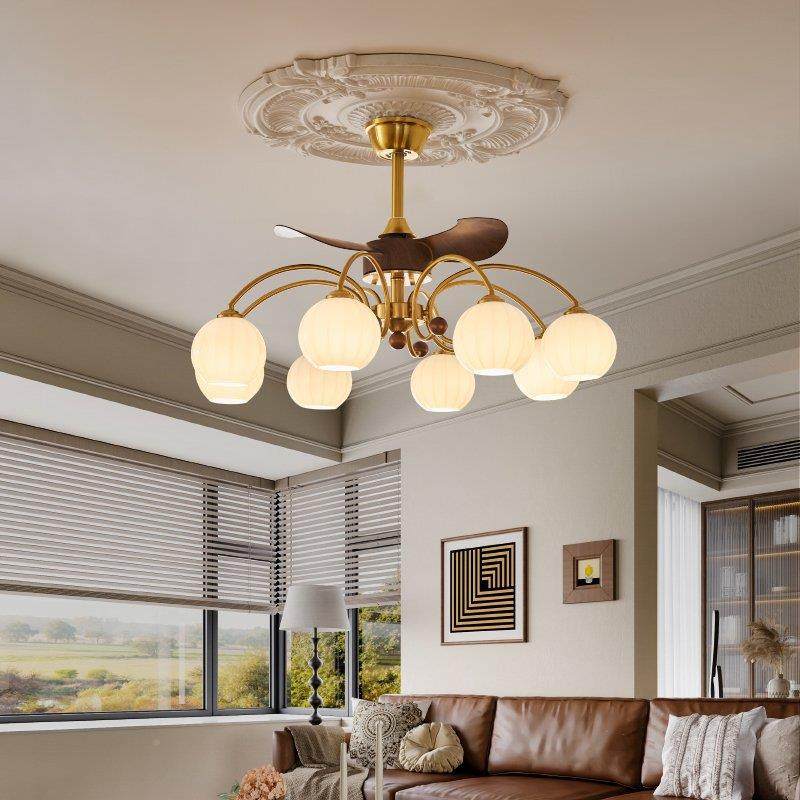 桃木色法式客厅27292风扇中吊灯古胡静灯音电机卧室书房护眼美式,家装灯饰光源,智能吊灯,淘宝优惠券,粉丝福利购,淘宝优惠卷