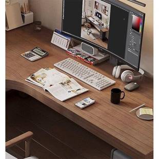 980拐转L角实书桌木电脑桌书架组合卧室角学习桌默航