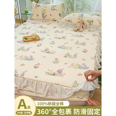 纯棉j563563床笠单件2025全新护款席梦乳胶床垫套棉床单防尘保思