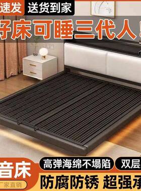 浮头床架IOB钢架铁艺床架子骨架无床榻榻排米悬空悬单双人床家用