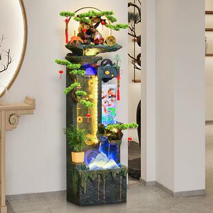 假山喷泉流水摆件招财鱼缸庭院阳玄地关客厅风QHX水轮台造落景装