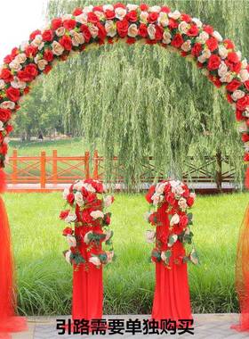 店婚庆拱门结婚礼门开业庆典05655绢花拱门新款喜庆环典装饰花绢