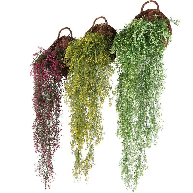 装植物花藤假花藤条料室藤蔓塑绿植客厅内墙面吊篮壁10011283挂墙