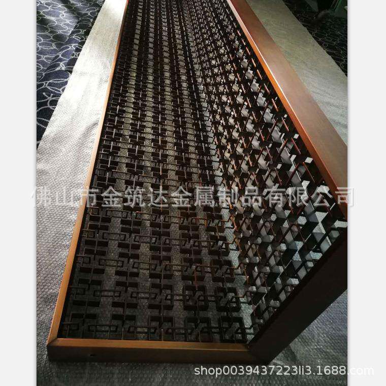 古铜色L型不锈钢风立303屏接方环体相扣图案满焊精磨拼成形