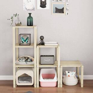 N猫砂盆上方置物架爬猫砂盆置5架多层阳台落地式木花架实层架扫猫