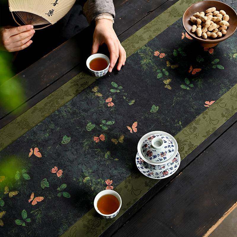 旗防水织锦茶席轻奢布棉麻布艺中新国桌风茶旗FS758911垫子中式桌