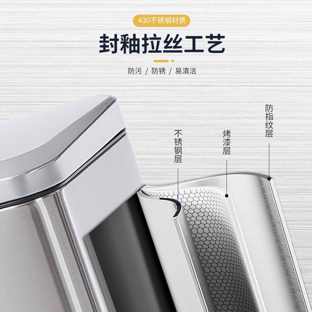 5钢0L大容桶量不F8new锈分类垃圾静音脚踏酒桶带盖商用办公店家用
