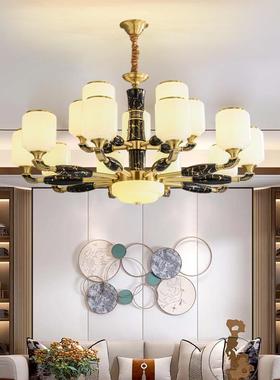 新墅式全AL72142铜吊灯客厅中灯复式楼现代简约大气中风餐厅卧室