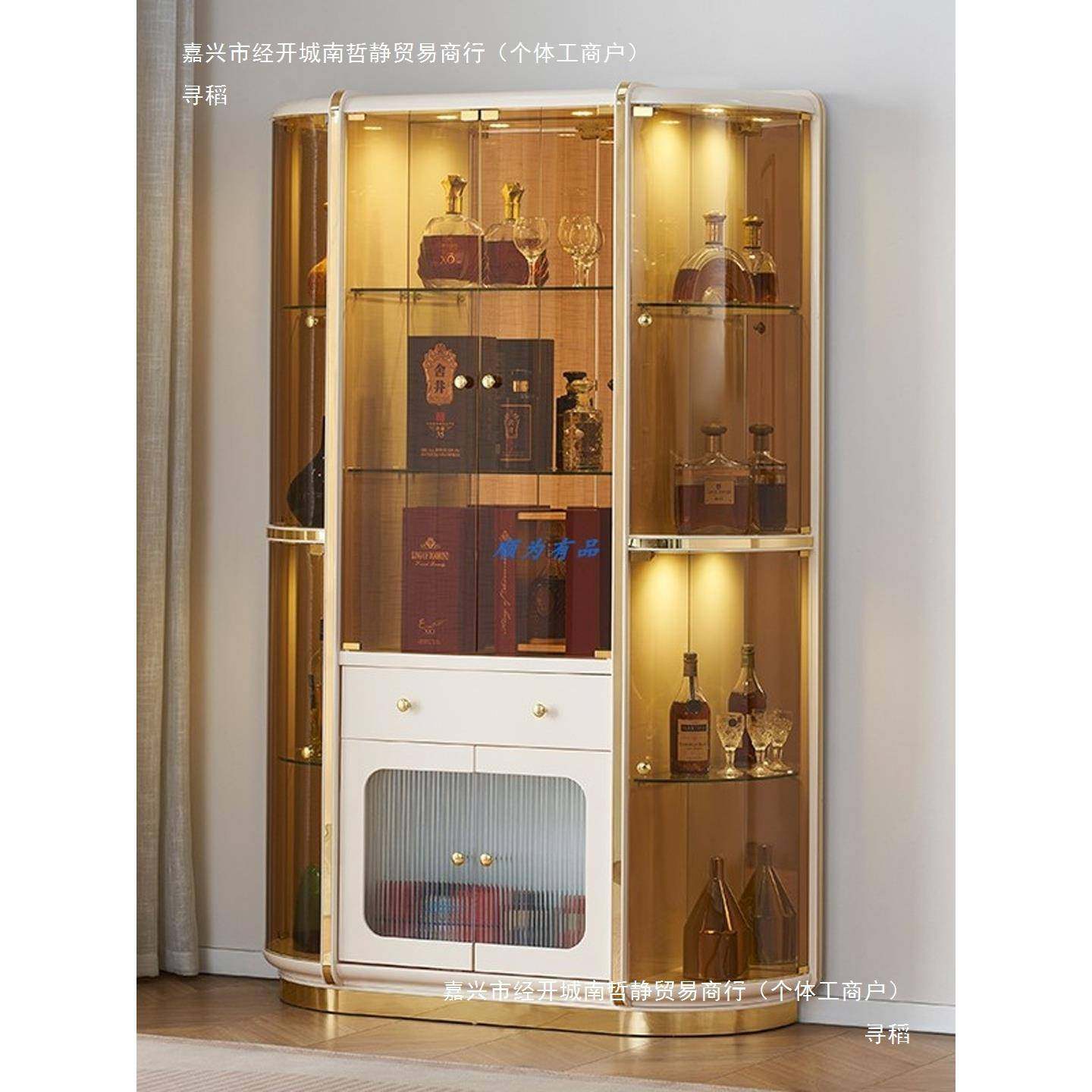 SW2201墙酒柜靠商璃用威士忌形酒柜大气上档次客厅半圆弧玻酒柜