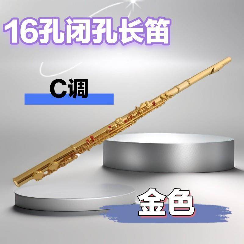宫泽风金色长笛乐器C调专业演奏铜管吹奏省力