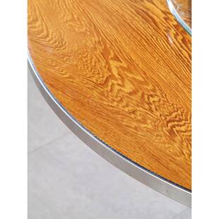 折叠圆桌小圆台面板不锈钢架大餐桌餐饮出租房食堂家用吃饭桌子