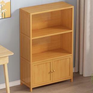 楠竹厨房置物架锅盖用品收纳柜子客厅多层储物柜实木简易书架落地