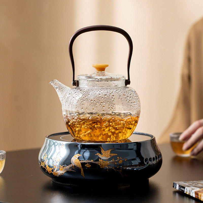雅韵壶玻璃茶壶泡茶可明火耐热电陶炉煮茶壶提梁烧水蒸煮茶器茶具