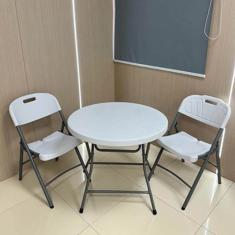 折叠圆桌餐桌家用简易高吧桌便携式圆形吃饭桌酒吧吧台桌