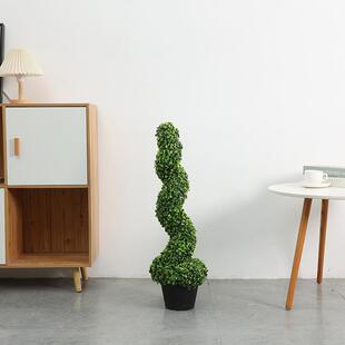 驰脱螺旋树仿真盆栽高级感绿植大盆栽欧式客厅室内装饰仿真树绿植