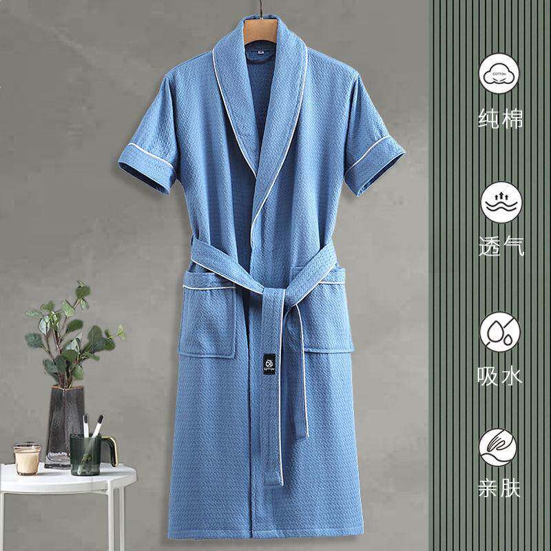高浴挡纯棉袍z8BMjPCm吸水速干男女春士全棉店四季通用睡袍秋薄款
