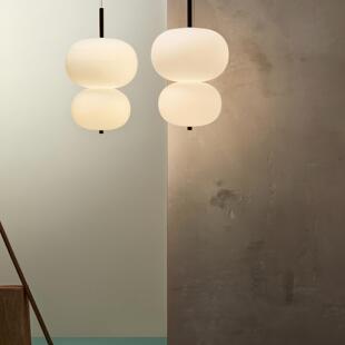 设计师艺术吊灯客厅厅吧台床头吊灯酒店餐形木艺玻876璃O灯圆日式