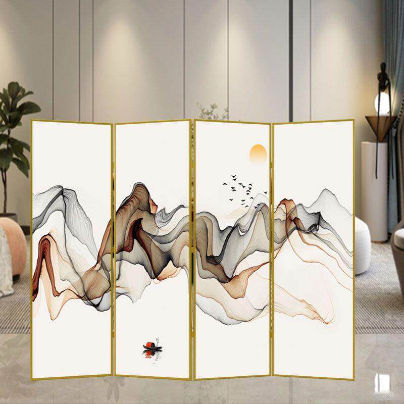 新中式铝合金屏风隔断厅入户茶可折叠移挡动酒DD8THHTJ店遮室装客