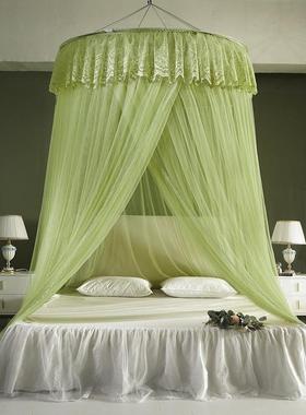 c^免安装吊顶圆顶家公主风加大加FS756698密蚊帐2用卧8室1.米床02