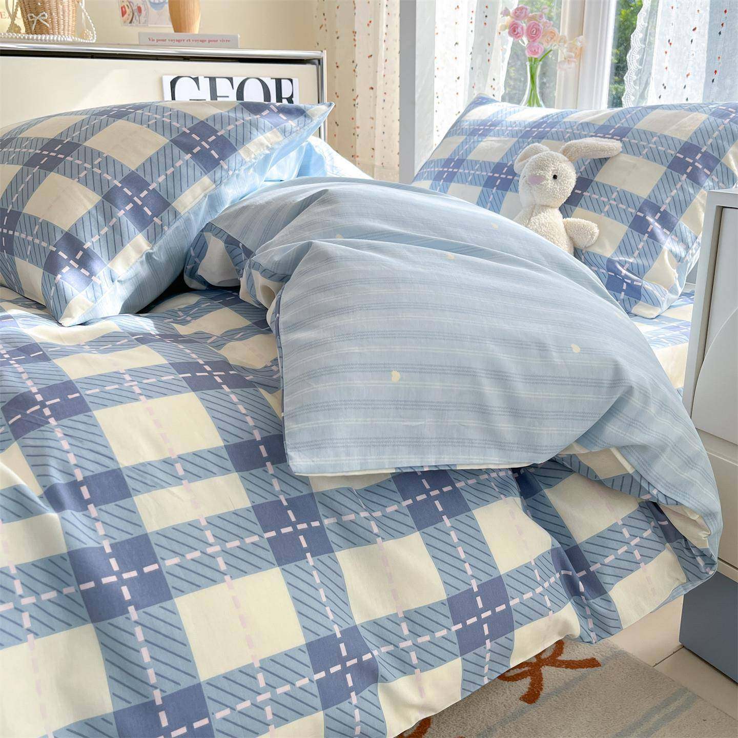 儿1童纯棉床FZO被套三件套全棉被罩50*单2学00生宿舍单人床笠式卡,床上用品,床品套件/四件套/多件套,淘宝优惠券,粉丝福利购,淘宝优惠卷