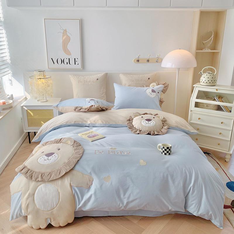 通卡风水洗儿童贴布绣1纯棉四件套男孩子全棉.2米WRHS床棉上用品