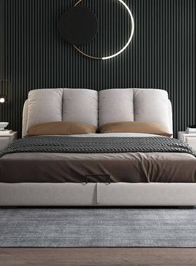 科技布床可拆榻洗约现双人床1.8代米简布床榻米储物床92084工厂直