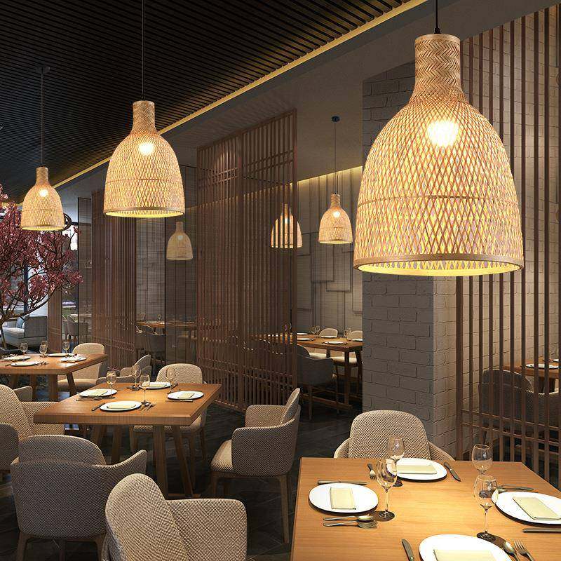 编吊灯式灯笼餐厅餐饮店藤艺草48390帽灯竹罩茶铺室灯新中式竹艺,家装灯饰光源,智能吊灯,淘宝优惠券,粉丝福利购,淘宝优惠卷