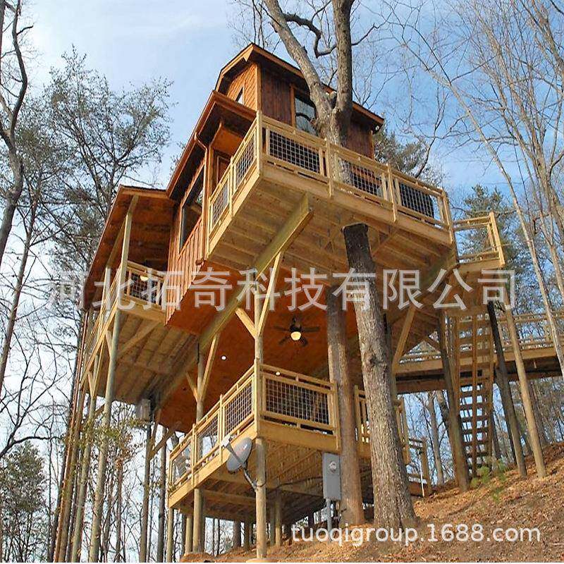 户景观工程树屋外店酒木屋别墅仿古实木JGSW05房子景区古建乐农家