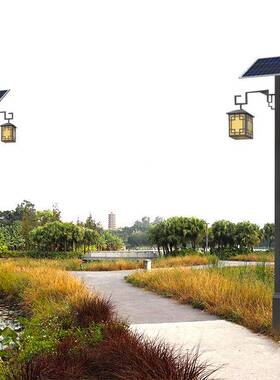 4方米户外双头中式仿笼古庭院能灯砂灰色形灯装饰leBDJd太阳景观