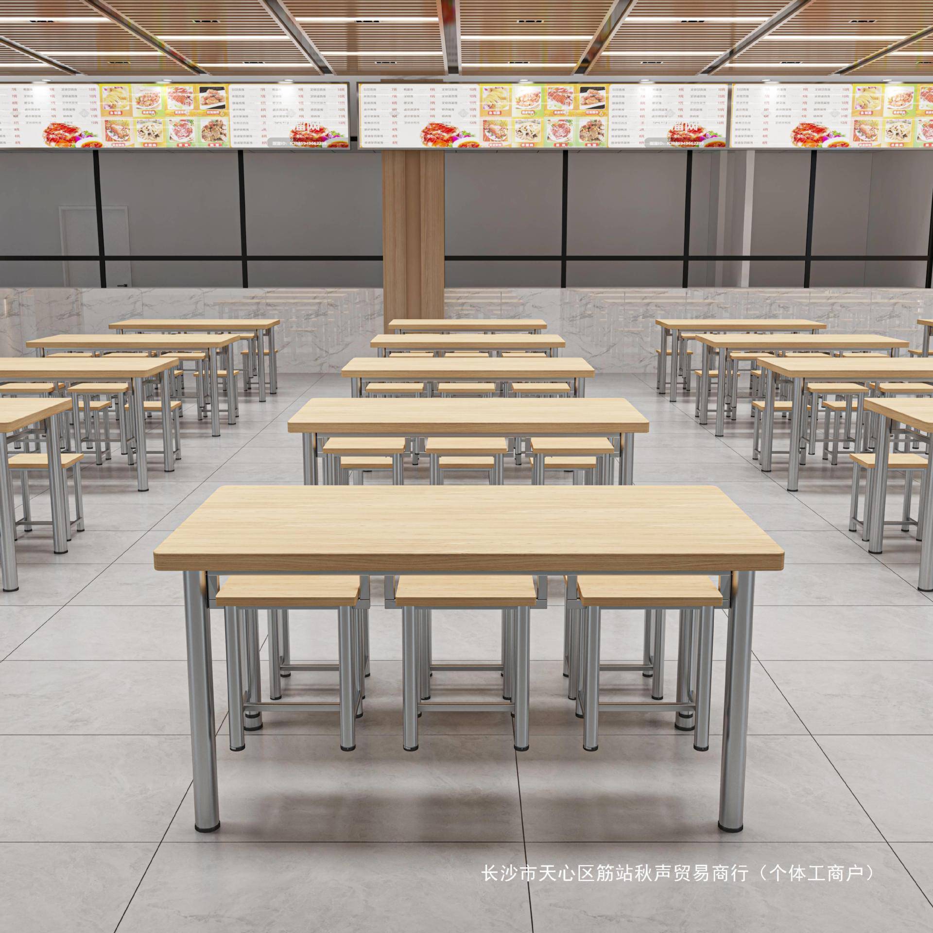 6公司食厂堂餐桌椅员工饭堂DFR桌椅工职工4人管人快餐长桌子托班