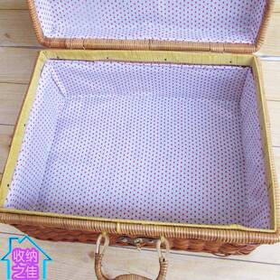 编号手复古提藤箱藤编收大纳箱复古拍特大号照道具