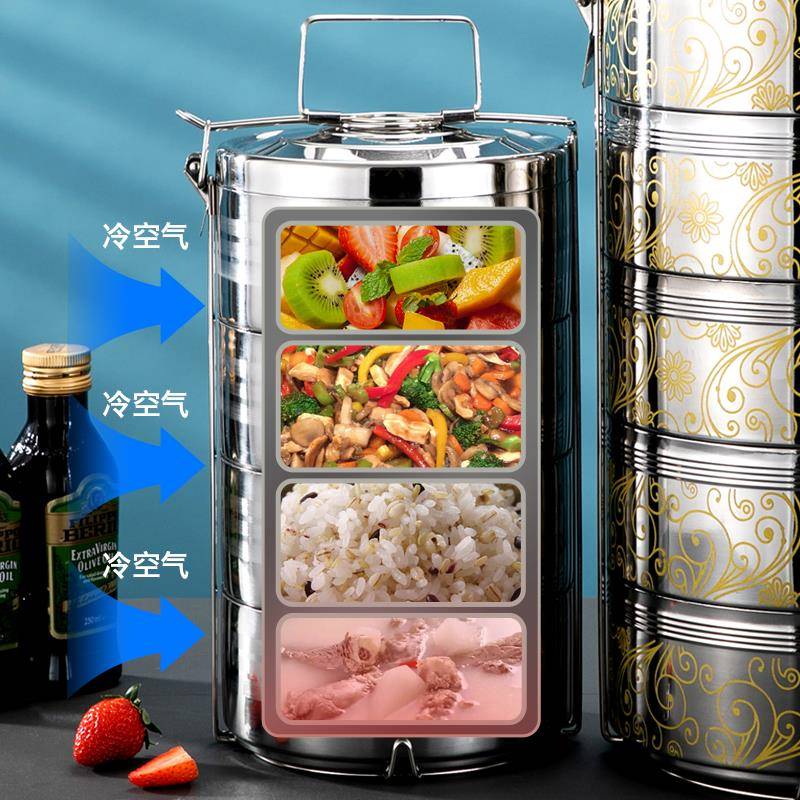 特大不层锈钢保温饭F955SM79盒量多菜分餐盒容4层提篮5层装饭手提