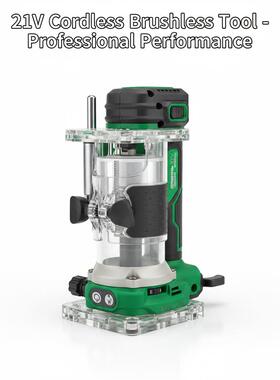 新21V刷无20787锂修边机大容电量4000m款Ah木工开槽机手持雕刻机
