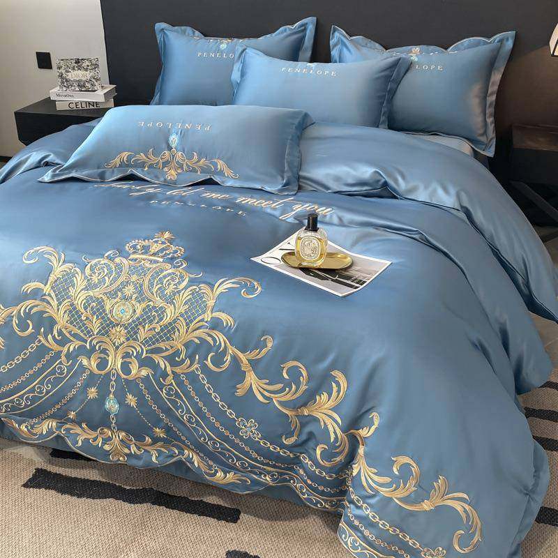 欧式档全棉刺绣四棉sAfKMcSQ件套水洗冰丝套纯床单床笠婚庆高被床,床上用品,婚庆床品套件,淘宝优惠券,粉丝福利购,淘宝优惠卷
