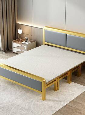 折叠床休床家用双人带铁架床床垫出租屋简易床硬板办公室午GTC床