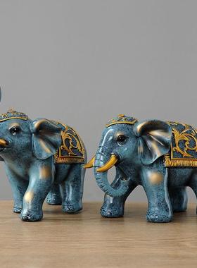 厂家情居侣大象摆件风水象客装厅玄关QJ53423柜工艺品酒摆设创意