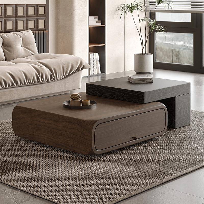 意简约小胡型式中古户风客厅家用网红桃木色可伸缩茶MFZ几电视柜