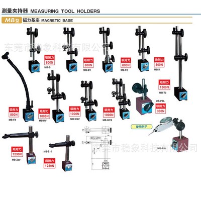 原装原装KANETEC强力牌磁性表座MB-MX20F MB-MX28F
