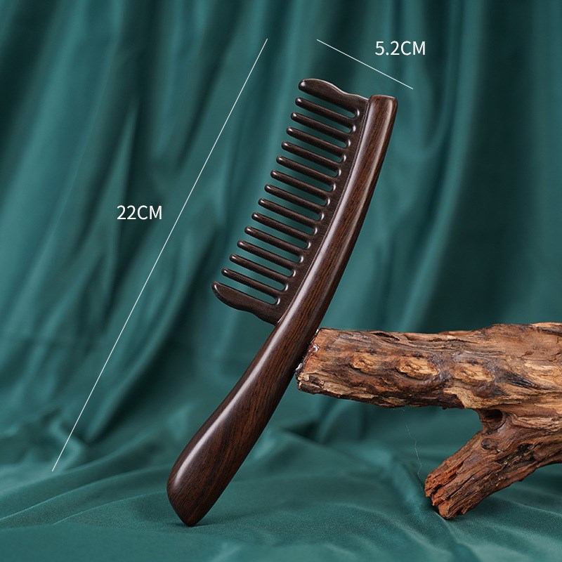 黑檀细齿美发梳头皮经络按摩梳家用女生长发实木