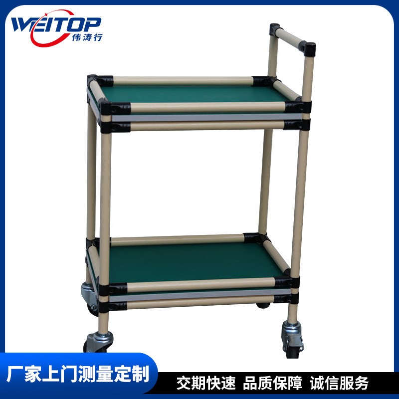 防静电精益管手推车可定4S店维修车间工具车现货销售电商分拣台车