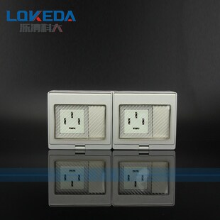 两位四孔带两位开关户外防水接线墙壁明装插座带底盒380v防水插座