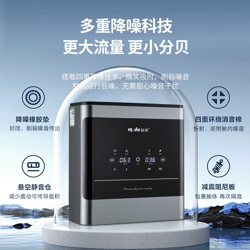 脉德净水器家用RO反渗透净水器通用滤芯一级能效厨下式纯水直饮机